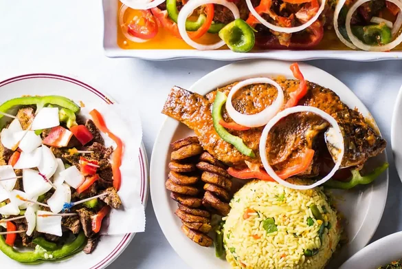 Nigerian dishes from D'lara Kitchen on Henderson Highway, Winnipeg